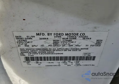 2009 Ford F150 from USA, damaged, VIN 1FTPF14V09KB32606